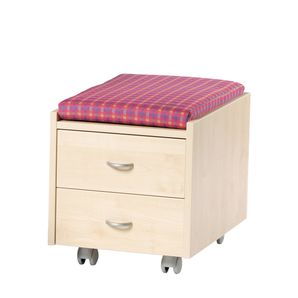 Poduška na kontejner, růžová - karo